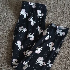 Unicorn Print Black Leggings